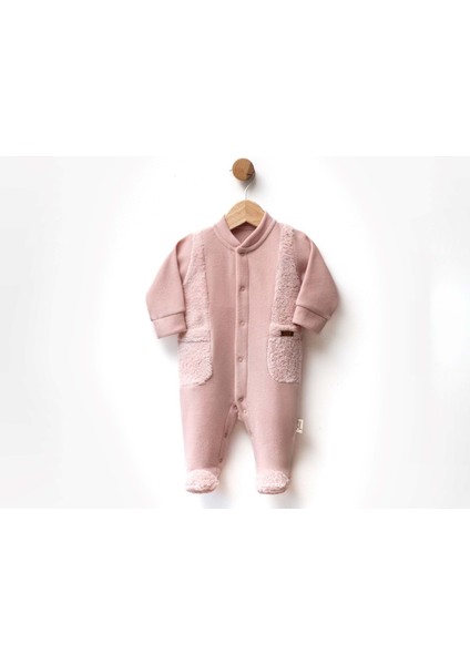 Peluş Detaylı Polar Patikli Tulum - FLE247226-PEMBE-3 - 6 Ay Pembe