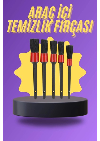 5 Parça Araç Içi Temizlik Fırçası Araç Içi-Dışı Temizleme Fırça Seti