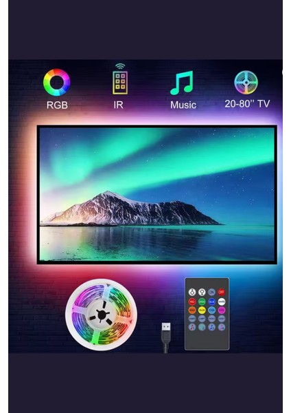 Televizyon Arkası Şerit LED Aydınlatma (5 Metre) indirimleri