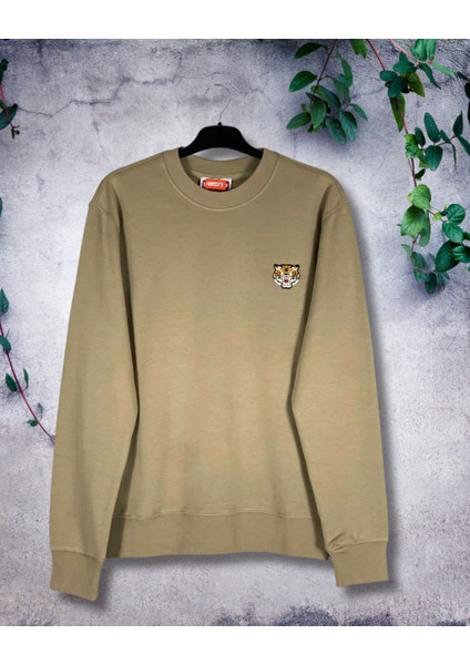 Yüksek Kaliteli Standart Fit Normal Kesim 3 Iplik Bisiklet Yaka Pamuklu Knz Taba Sweatshirt fırsatları