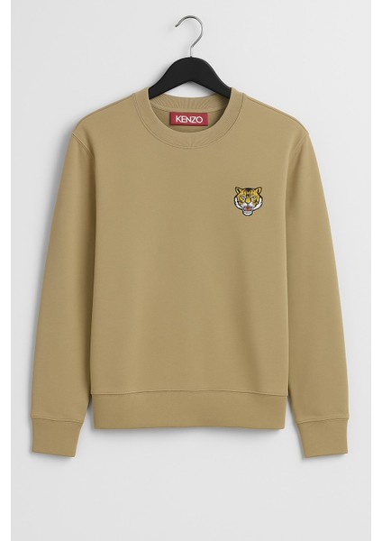 Yüksek Kaliteli Standart Fit Normal Kesim 3 Iplik Bisiklet Yaka Pamuklu Knz Taba Sweatshirt indirimleri