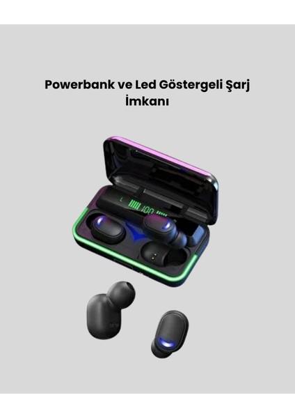 E10 Kablosuz Bluetooth Kulaklık – 3D Ses, Powerbank Şarj Kutusu fırsatları