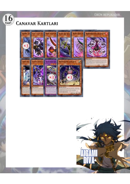 Yu-Gi-Oh!: The Dark Side Of Dimensions 2016 Türkçe Aigami Diva Destesi 45 kart yugioh fiyatları