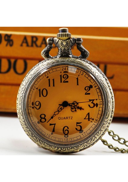 Kişiye Özel Retro Cam Kapaklı Quartz Köstekli Cep Saat fırsatları