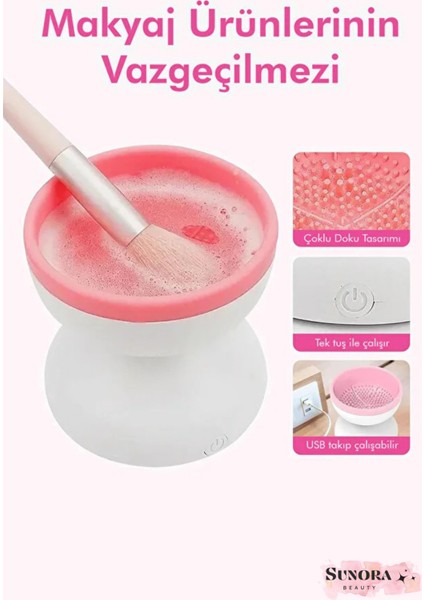 Otomatik Makyaj Fırça Yıkama Makinesi Usb’li Güçlü Pratik ve Hızlı Temizlik fırsatları