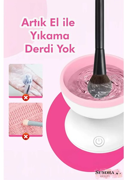Otomatik Makyaj Fırça Yıkama Makinesi Usb’li Güçlü Pratik ve Hızlı Temizlik indirimleri