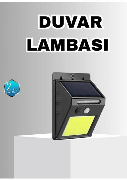 Solar Güçlü LED Dış Mekan Lambası – Güneş Enerjisiyle Şarj Olan Sensörlü Bahçe Işığı