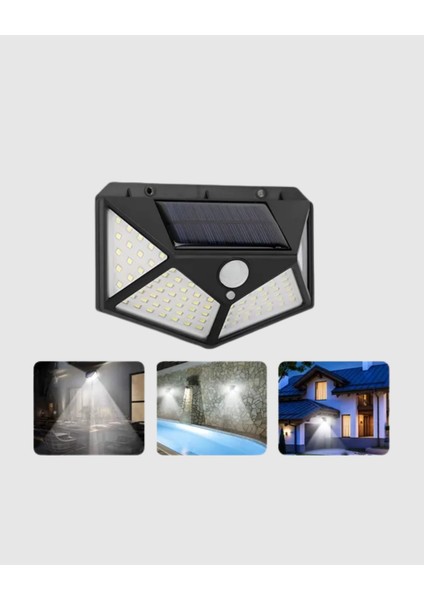 Güneş Enerjili 100 LED Dış Mekan Lamba – Hareket Sensörlü, 2200MAH Bataryalı Solar Aydınlatma fırsatları