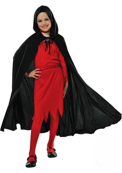 Wizard Kapşonlu Siyah Pelerin - Şapkalı Pelerin 90 cm