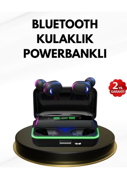 E10 Kablosuz Bluetooth Kulaklık – 3D Ses, Powerbank Şarj Kutusu