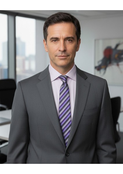 Gri Çizgili 8 cm Genişliğinde Kravat modelleri