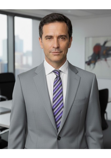 Gri Çizgili 8 cm Genişliğinde Kravat fırsatları