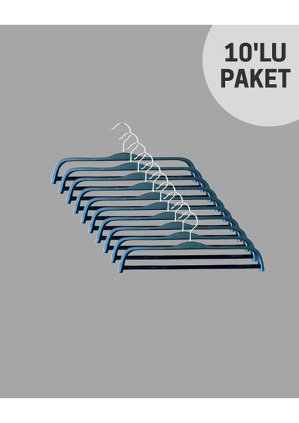 Zbhomedıtıng Yatay Pantolon Askısı 10'lu Paket