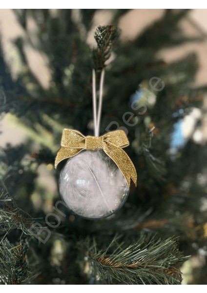 Yılbaşı Özel Pleksi Küre ve Kırmızı Simli Kadife Kurdeleli Lüks Çam Ağacı Süsü 1 Adet fırsatları