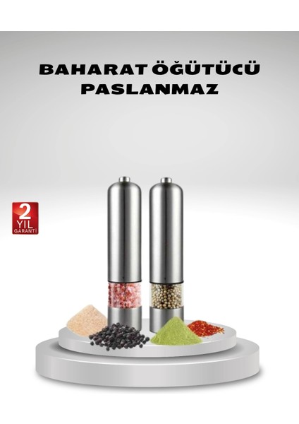 Otomatik Pilli Tuz ve Karabiber Öğütücü Seti