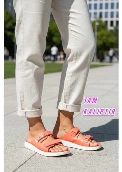 🩴 Mulex Kadın Çift Cırtlı Rahat Ortopedik 2’li Terlik Seti (Somon & Bej) fırsatları