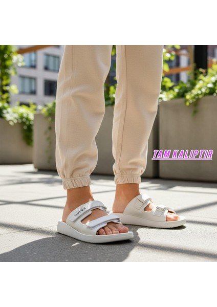 🩴 Mulex Kadın Çift Cırtlı Rahat Ortopedik 2’li Terlik Seti (Somon & Bej) indirimleri