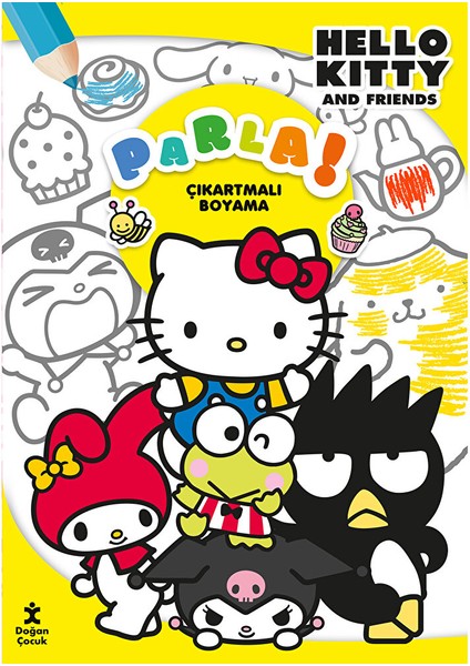 Hello Kitty Parla Çıkartmalı Boyama Kitabı