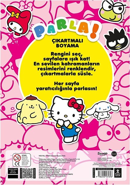 Hello Kitty Parla Çıkartmalı Boyama Kitabı modelleri