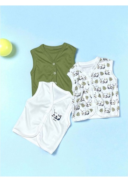 Baskılı Üçlü Yelek - Diğer Markalar - RZ0008 - Yeşil - 6 - 9 Ay - RZ0008-YEŞIL-6 - 9 Ay Yeşil
