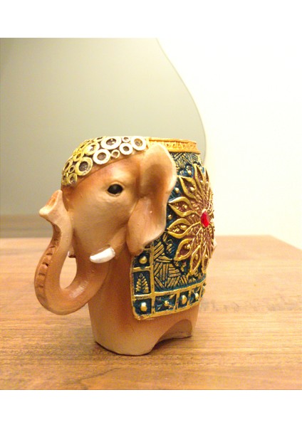 Motifli Fil Biblo Ev Dekor Hediyelik Eşya