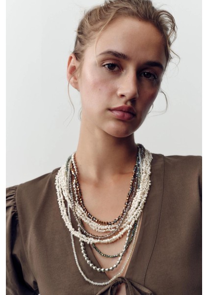 Çoklu Incili Boncuklu 2’li Kolye Seti indirimleri