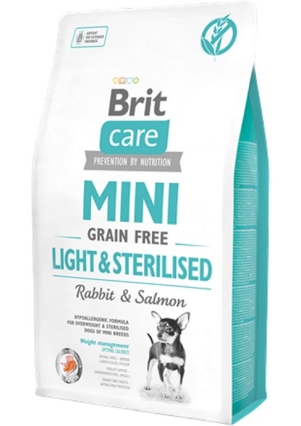 Wizard Brit Care 2 kg Mini Irk Kısırlaştırılmış Köpekler Için, Tahılsız, Hipoalerjenik Tavşan Etli ve Somonlu Kuru Mama