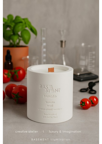 : Tomato : % 100 Soya Beton Mum (Domates, Fesleğen, Yeşil Bitki Esansı)