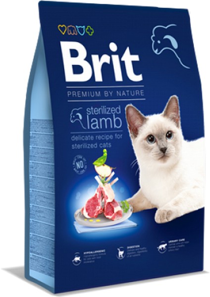 Wizard Brit Premium By Nature 8 kg Kisirlaştirilmiş Kediler Için, Kuzu Etli Kuru Mama