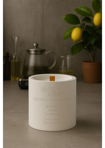 : Greentea Lemongrass : % 100 Soya Beton Mum (Yeşil Çay, Limon Kabuğu)
