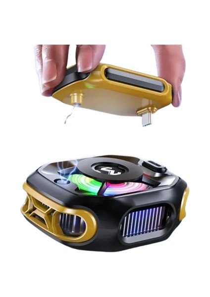 Rgb Işıklı Girdap Fanlı Mobil Soğutucu | Manyetik Montaj | Type-C Girişli modelleri