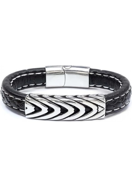 Çelik ve Deri Bileklik 33511B2D20