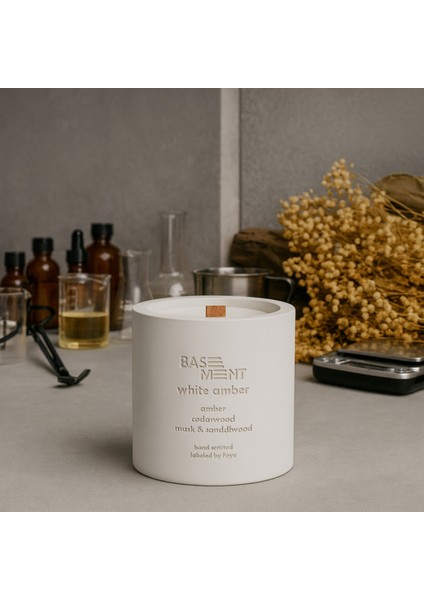 : White Amber : % 100 Soya Beton Mum (Amber, Sedir Ağacı, Sandal Ağacı, Musk) fiyatları