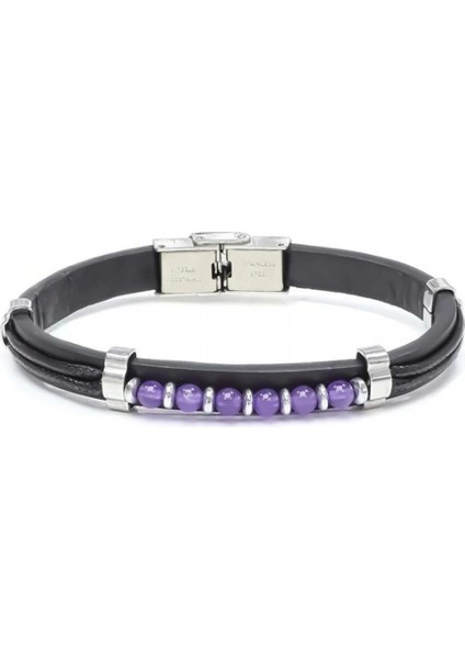Ametist Taşlı Deri Bileklik 33511G6D3M