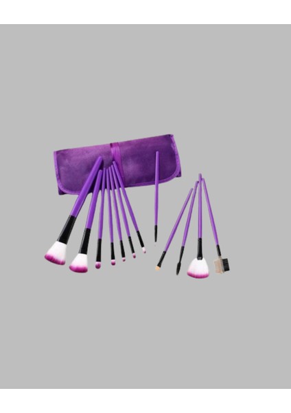 Ergonomik Saplı Fiber Kıllı 12'li Makyaj Fırça Takımı Göz ve Ten Makyajı Için Uygun modelleri