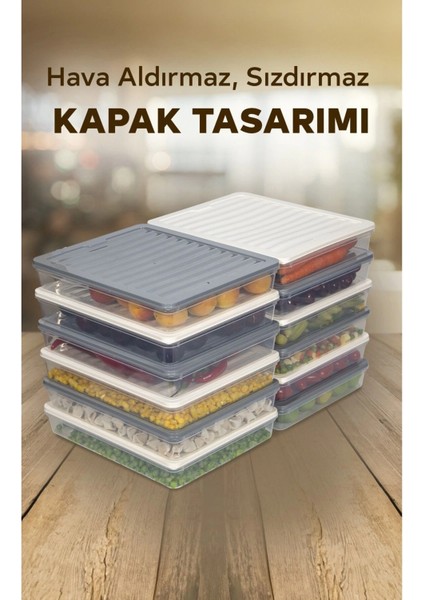 12'li Renkli Buzdolabı Düzenleyici Buzluk ve Mikrodalga Saklama Kabı 12X2400 ml fiyatları