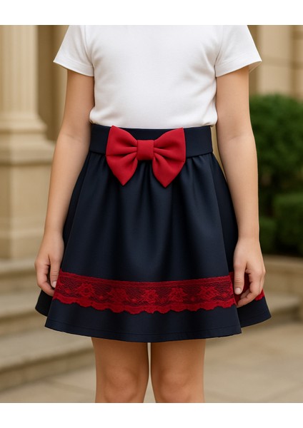 Kız Çocuk Kurdeleli Kumaş Etek