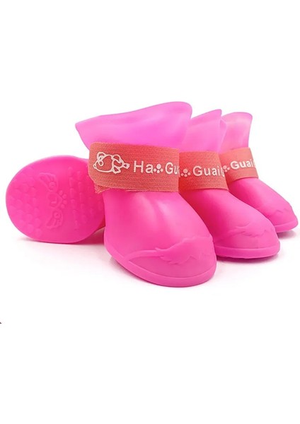 M Beden 4'lü Pembe Silikon Köpek Yağmur Botu fiyatları