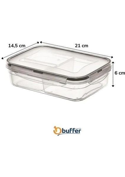 3 Bölmeli Kilitli Kapaklı 1 Litre Erzak Saklama Kabı LC-510 fırsatları