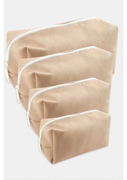 4 Adet El Tutmalı Makyaj Çantası