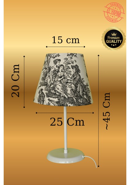 Vintage Toile De Jouy Desenli Beyaz Ayaklı Abajur Masa Lambası El Yapımı Kumaş Yüksek Kalite fiyatları
