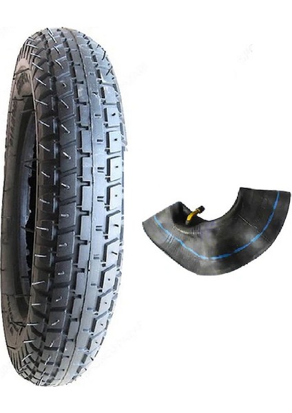 3.00-8 Tube Type (Iç Lastikli) 6pr (6 Kat) Engelli Araç Dış Lastiği + Eğri Sibop Iç Lastik Seti