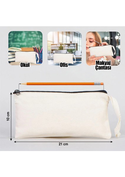 Lewiba Kpop Demon Hunters Hunterix Rumi Tasarımlı Premium Baskı Kaliteli Fermuarlı Bej Renk Dikdörtgen Kalemlik modelleri