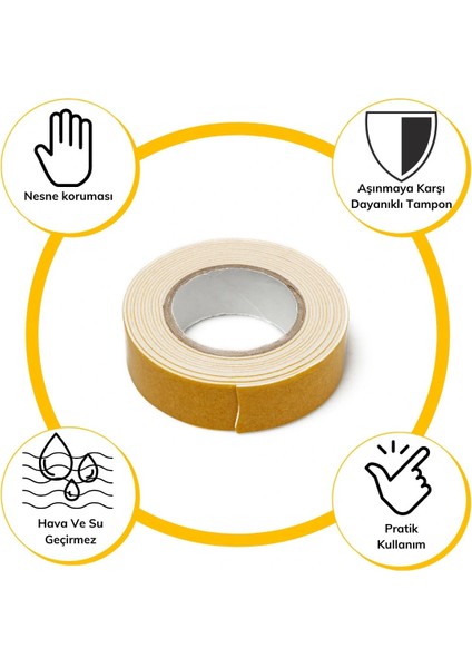 Çok Amaçlı Tüm Yüzeylerde Kullanıma Uygun Beyaz Çift Taraflı Köpük Sünger Montaj Bant fırsatları