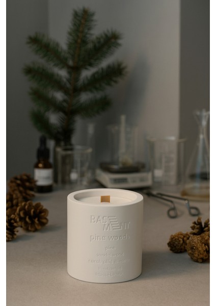 : Pine Woods : % 100 Soya Beton Mum (Çam, Sandal Ağacı, Okaliptüs, Sedir)