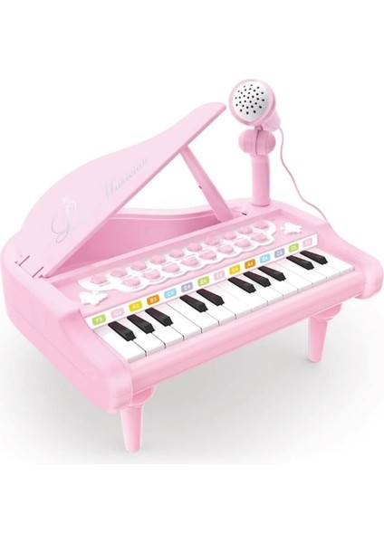 Mikrofonlu 24 Tuşlu Piyano Mp3 (Pembe,siyah,beyaz) modelleri