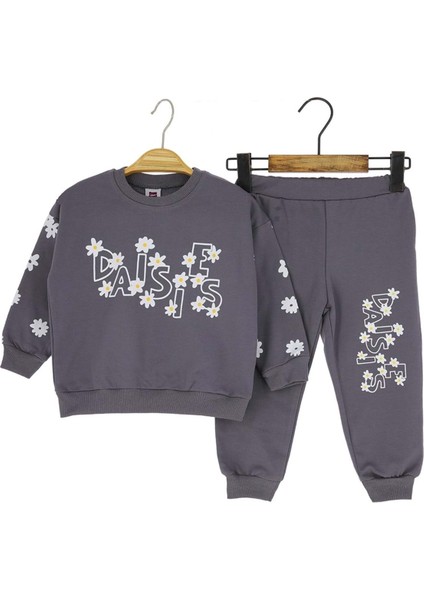 Daısıes Papatya Baskılı Iki Iplik Alt Üst - KRMS737-ANTRASIT-4 Yaş Antrasit