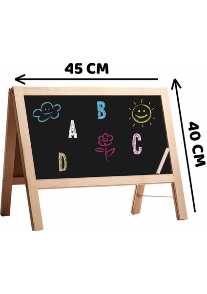2243 Manyetik Çift Taraflı Masaüstü Ahşap Yazı Tahtası -Dıytoy modelleri