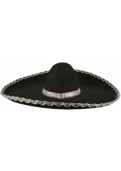 Sombrero Meksika Şapkası Mariachi Gümüş Şeritli Yetişkin Boy fiyatları