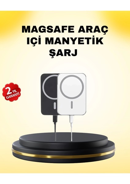 15W Kablosuz Şarj Destekli Magsafe Araç Tutucu Havalandırma Klipsli
